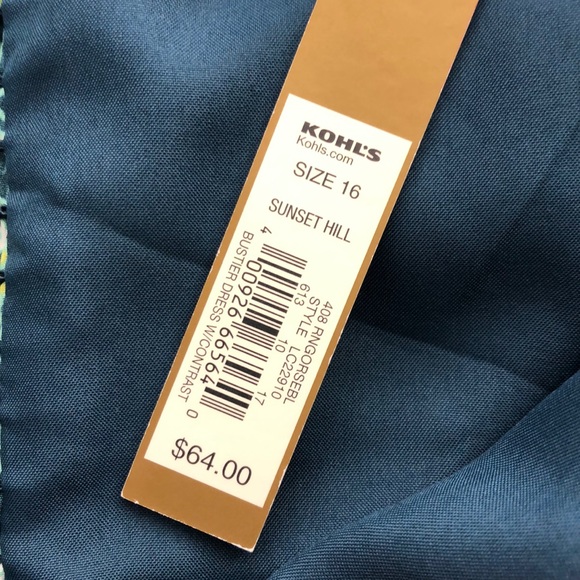 LC Lauren Conrad Blue & Green Floral Print Dress - Picture 6 of 8